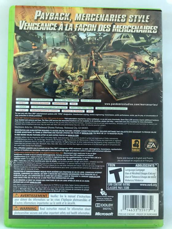 MERCENARIES 2 WORLD IN FLAMES (COMPLETE IN BOX) (usagé)