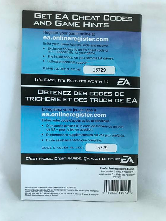 MERCENARIES 2 WORLD IN FLAMES (COMPLETE IN BOX) (usagé)