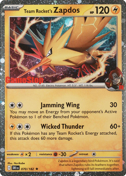TEAM ROCKET ZAPDOS 070/182 (POKEMON DESTINED RIVALS)