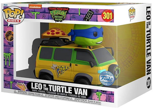 POP TEENAGE MUTANT NINJA TURTLES MUTANT MAYHEM LEO IN THE TURTLE VAN 301 (usagé)