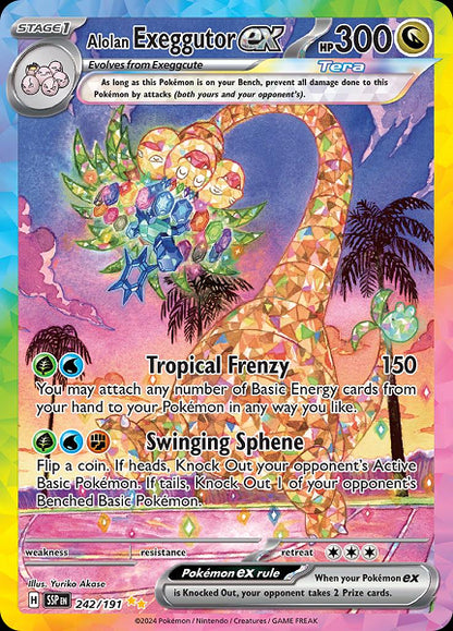 ALOLAN  EXEGGUTOR EX 242/191 (POKEMON SURGING SPARKS) (usagé)