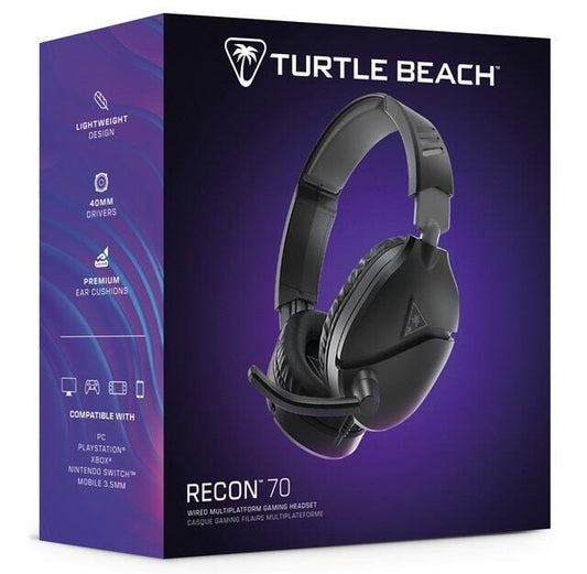 HEADSET TURTLE BEACH EAR FORCE RECON 70 BLACK (PS5 / PS4 / XBOX SERIES / XBOX ONE / SWITCH / SWITCH 2 / PC)