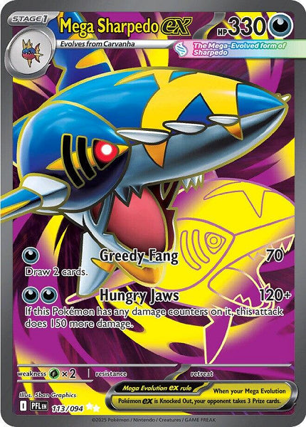 MEGA SHARPEDO EX 113/094 (POKEMON PHANTASMAL FLAMES) (usagé)