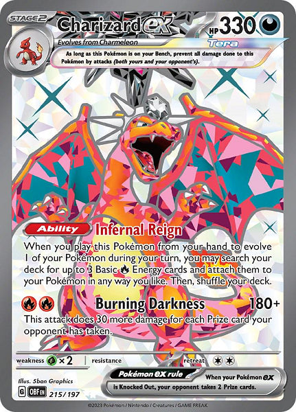 CHARIZARD EX 215/197 (POKEMON OBSIDIAN FLAMES) (usagé)