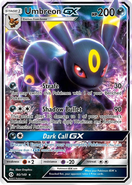 UMBREON GX 80/149 (POKEMON SUN AND MOON) (usagé)