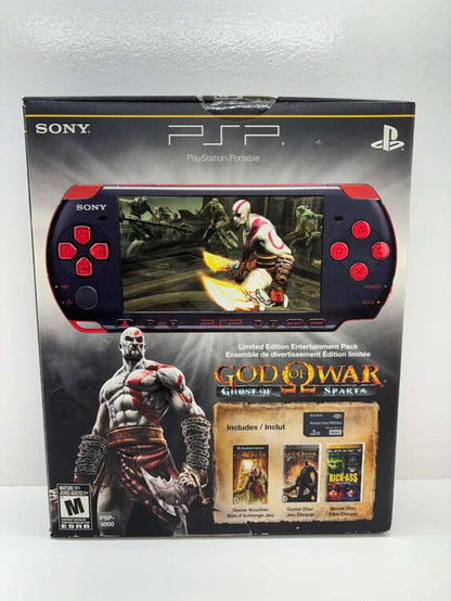 PSP 3000 GOD OF WAR LIMITED EDITION BLACK & RED (COMPLETE IN BOX)