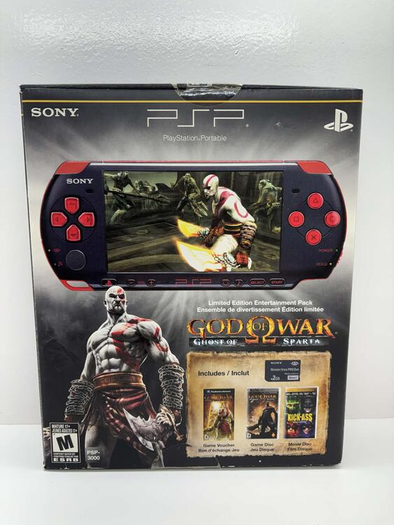 PSP 3000 GOD OF WAR LIMITED EDITION BLACK & RED (COMPLETE IN BOX) (usagé)