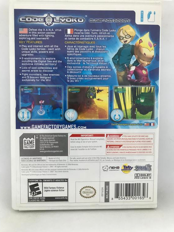 CODE LYOKO QUEST FOR INFINITY (COMPLETE IN BOX) (usagé)