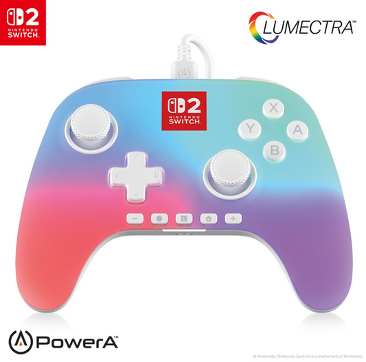 CONTROLLER WIRED POWERA LUMECTRA WHITE (SWITCH 2) (usagé)