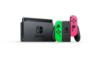 NINTENDO SWITCH MODEL 1 PINK & GREEN JOY CON (usagé)