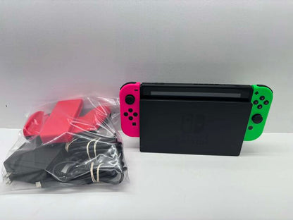NINTENDO SWITCH MODEL 1 PINK & GREEN JOY CON (usagé)