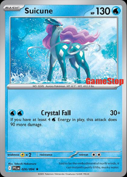 SUICUNE 026/094 [GAMESTOP] (POKEMON PHANTASMAL FLAMES)