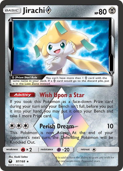 JIRACHI PRISM STAR 97/168 (POKEMON CELESTIAL STORM) (usagé)