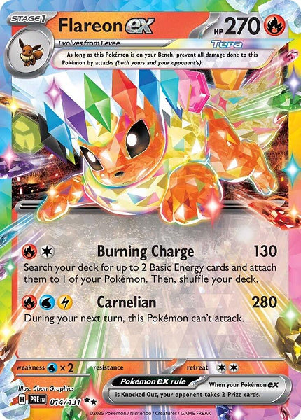FLAREON EX 014/131 (POKEMON PRISMATIC EVOLUTION) (usagé)