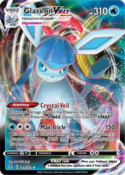 GLACEON VMAX 041/203 (POKEMON EVOLVING SKIES) (usagé)