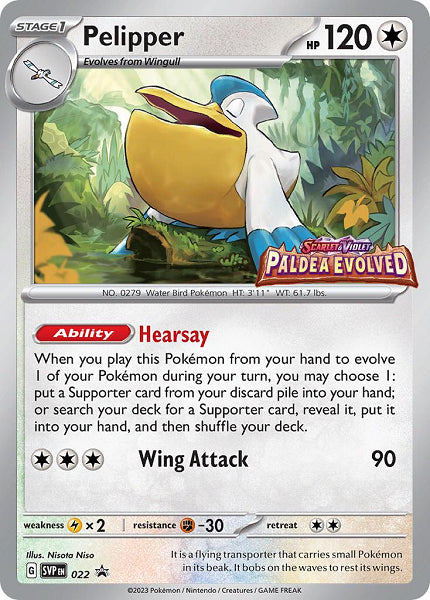 PELIPPER 022 [BLACK STAR PROMO](POKEMON PALDEA EVOLVED)