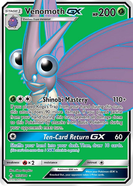 VENOMOTH GX 193/214 (POKEMON UNBROKEN BOUNDS) (usagé)