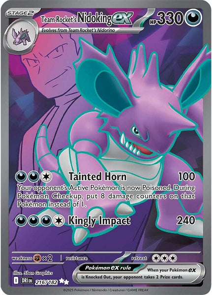 TEAM ROCKET'S NIDOKING EX 216/182 (POKEMON DESTINED RIVALS) (usagé)