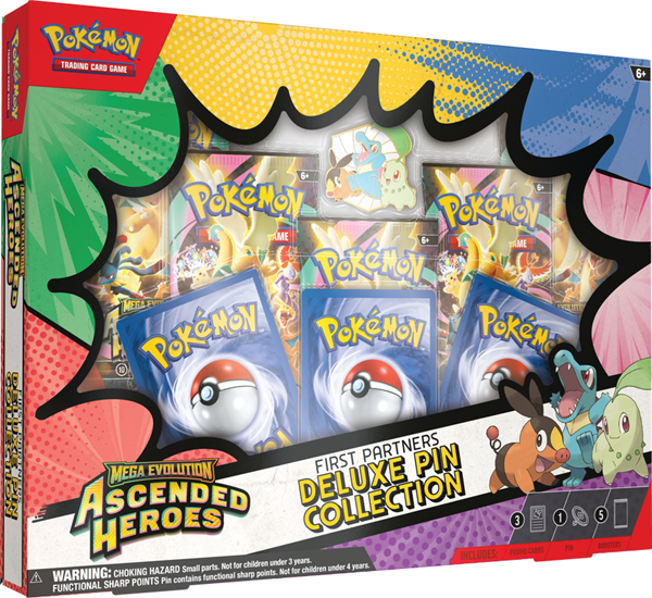 MEGA EVOLUTION ASCENDED HEROES FIRST PARTNERS DELUXE PIN COLLECTION (POKEMON) (usagé)