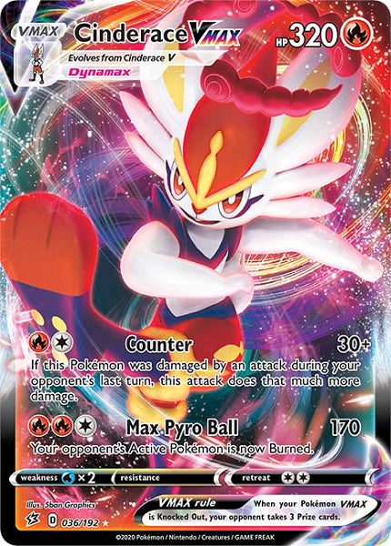 CINDERACE VMAX 036/192 (POKEMON REBEL CLASH) (usagé)