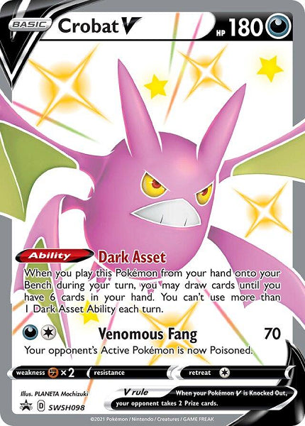 CROBAT V SWSH098 [BLACK STAR PROMO] (POKEMON SWORD AND SHIELD) (usagé)