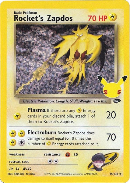 ROCKET'S ZAPDOS 15/132 (POKEMON CELEBRATION) (usagé)