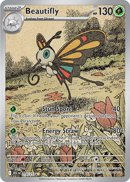 BEAUTIFLY 219/217 (POKEMON ASCENDED HEROES) (usagé)