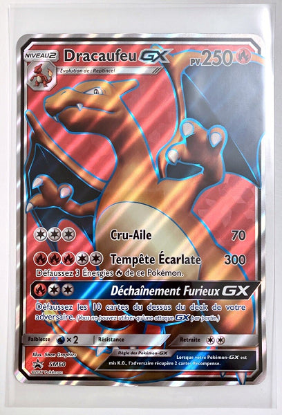 DRACAUFEU GX SM60 [FRANÇAIS] [BLACK STAR PROMO] (POKEMON SOLEIL & LUNE) (usagé)