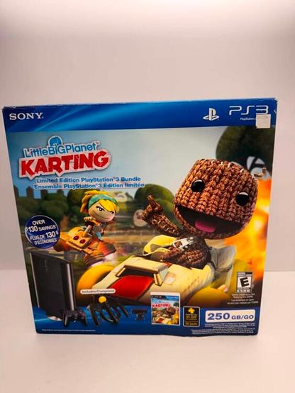 PLAYSTATION 3 MODEL 3 BLACK - 250GB LITTLE BIG PLANET KARTING LIMITED EDITION (COMPLETE IN BOX)