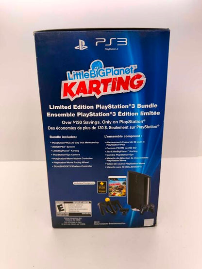 PLAYSTATION 3 MODEL 3 BLACK - 250GB LITTLE BIG PLANET KARTING LIMITED EDITION (COMPLETE IN BOX)