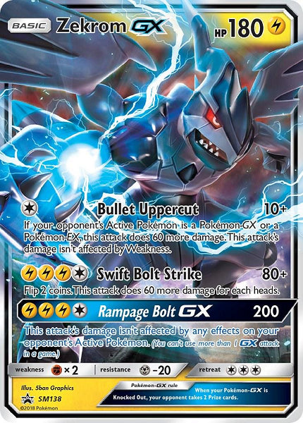 ZEKROM GX SM138 [BLACK STAR PROMO] (POKEMON SUN & MOON) (usagé)