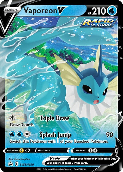 VAPOREON V SWSH150 [ BLACK STAR PROMO] (POKEMON SWORD & SHIELD) (usagé)