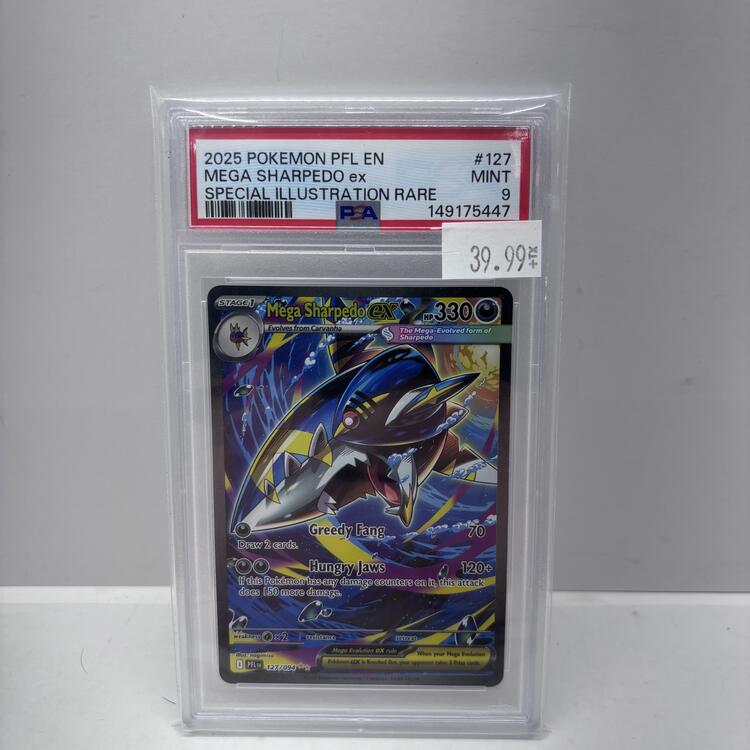 (GRADED) MEGA SHARPEDO EX 127/094 [PSA 9] (POKEMON PHANTASMAL FLAME)