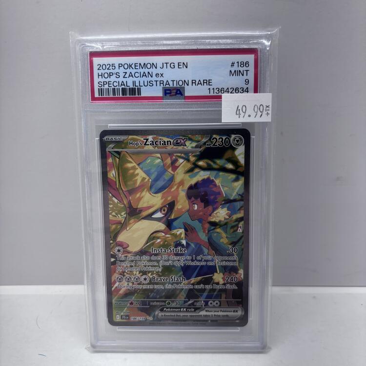 (GRADED) HOP'S ZACIAN EX 186/159 [PSA 9] (POKEMON JOURNEY TOGETHER)