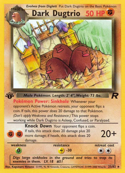 DARK DUGTRIO 23/82 [1ST ED] (POKEMON TEAM ROCKET)