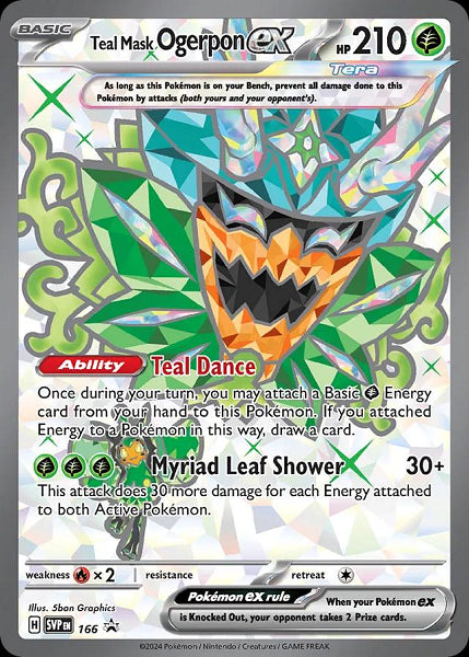 TEAL MASK OGERPON EX 166 [BLACK STAR PROMO] (POKEMON SCARLET & VIOLET) (usagé)