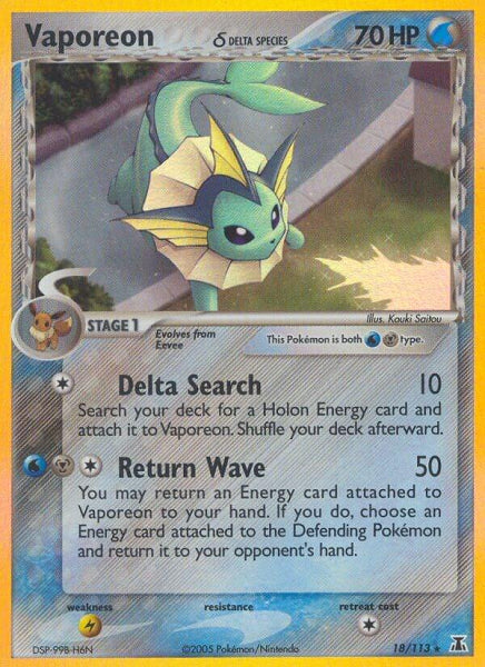 VAPOREON 18/113 (POKEMON DELTA SPECIES)