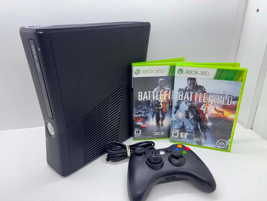 XBOX 360 MODEL 2 BLACK - 250GB + 1 WIRED CONTROLLER + 2 GAMES (usagé)