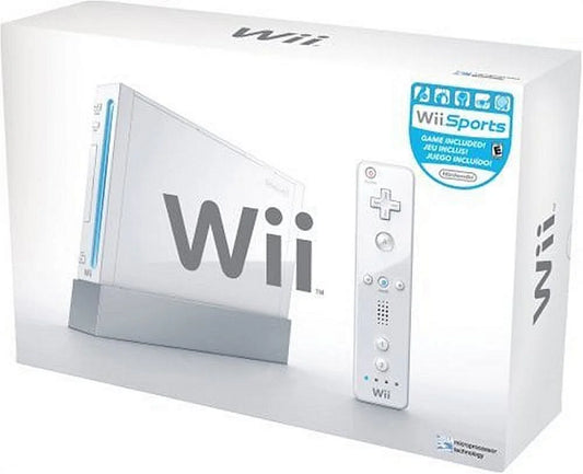 NINTENDO WII MODEL 1 WHITE WII SPORTS BUNDLE (WITH BOX + MANUAL) (used)