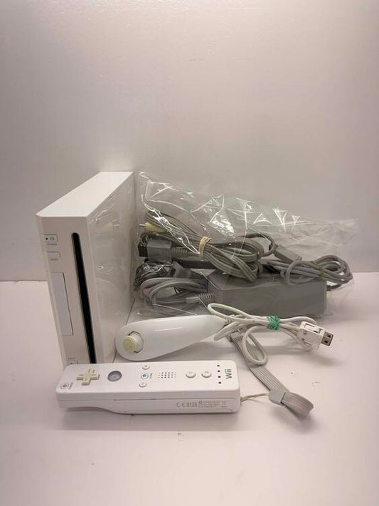 NINTENDO WII MODEL 1 WHITE + 1 REMOTE + 1 NUNCHUK (usagé)