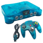NINTENDO 64 FUNTASTIC ICE BLUE + 1 NINTENDO CONTROLLER + 1 JOBBER CONTROLLER (usagé)