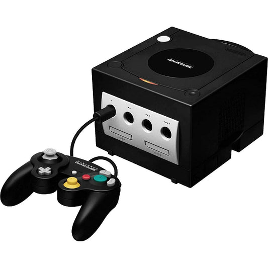 GAMECUBE JET BLACK (DOL-001) + 1 CONTROLLER + 1 MEMORY CARD (used)