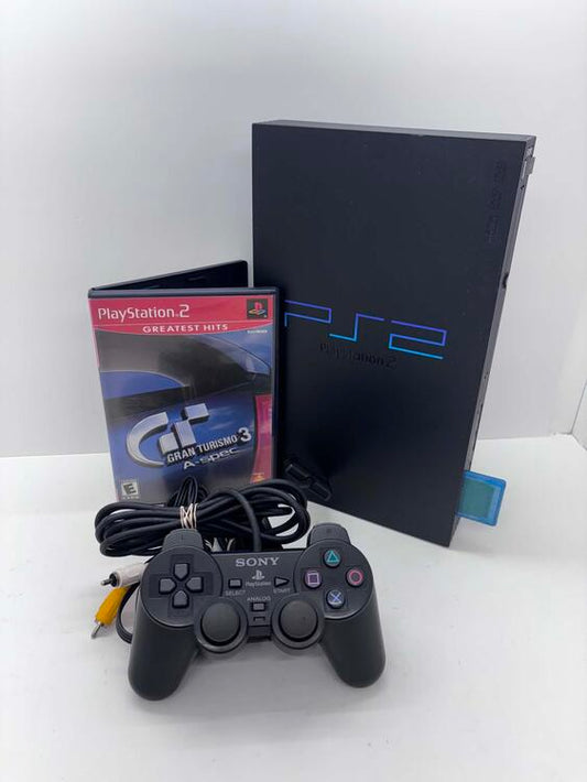 PLAYSTATION 2 MODEL 1 BLACK + 1 WIRED CONTROLLER + 1 GAME (usagé)