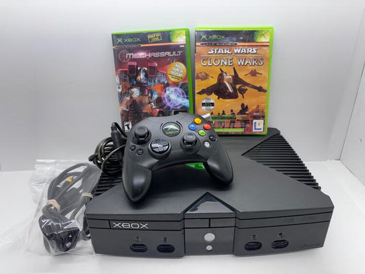 XBOX BLACK + 1 CONTROLLER + 2 GAMES (usagé)