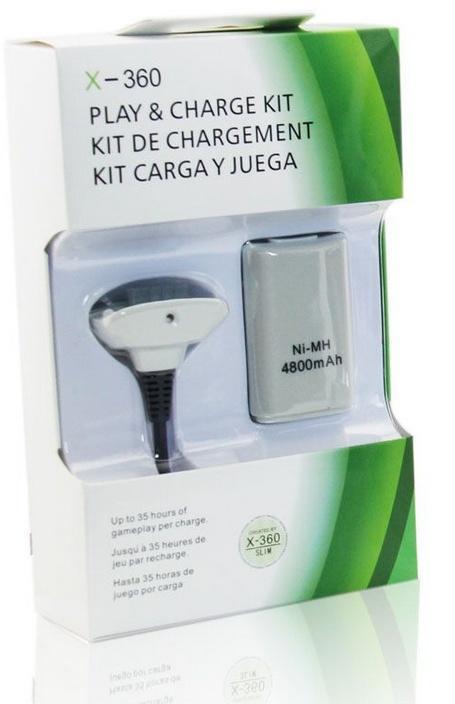 PLAY & CHARGE KIT WHITE JOBBER (XBOX 360) (usagé)