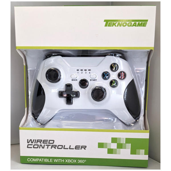 CONTROLLER WIRED WHITE TEKNOGAME (XBOX 360) (usagé)