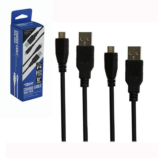 CHARGE CABLE 10 FEET TWIN PACK JOBBER (PS4 / XBOX ONE) (usagé)