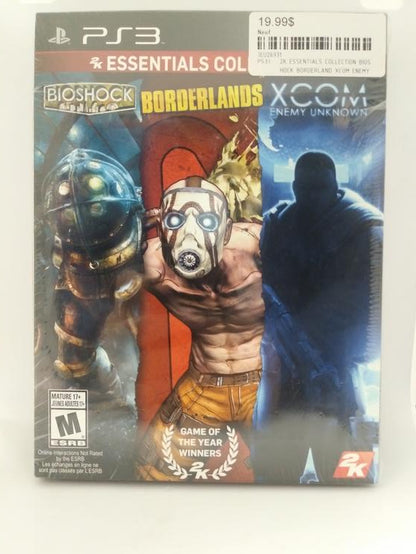 2K ESSENTIALS COLLECTION BIOSHOCK BORDERLAND XCOM ENEMY UNKNOWN (COMPLETE IN BOX) (usagé)
