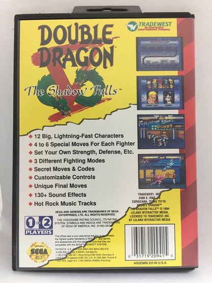 DOUBLE DRAGON V THE SHADOW FALLS (COMPLETE IN BOX) (usagé)