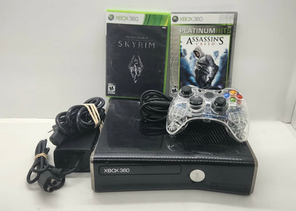 XBOX 360 MODEL 2 BLACK - 250GB + 1 WIRED CONTROLLER + 2 GAMES (usagé)